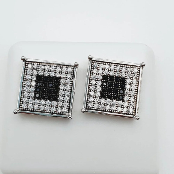 925 Sterling Silver Plated CZ Earrings, EVBRS678 - Picture 6 of 10